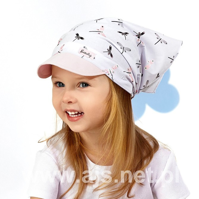 Dívčí čepice - šátek AJS 46-264 směs barev 48-50 cm