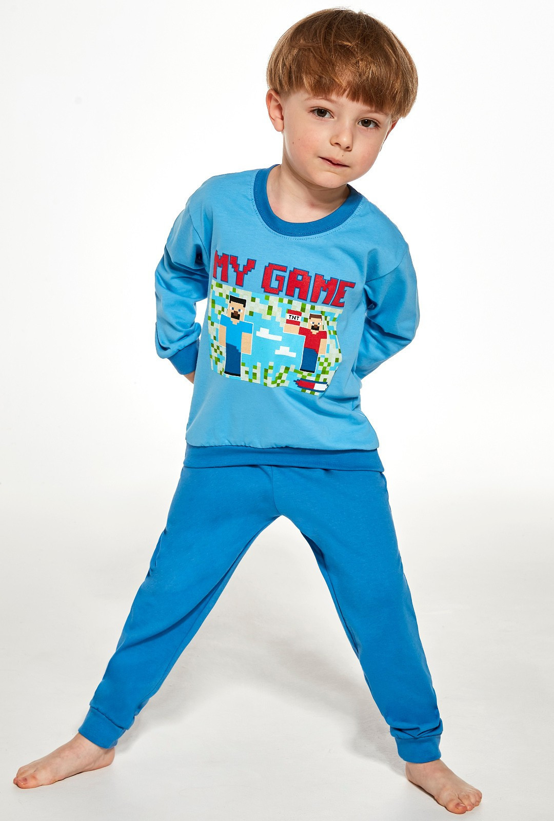 Chlapecké pyžamo Cornette Kids Boy 477/147 My Game dł/r 86-128 modrá 110-116