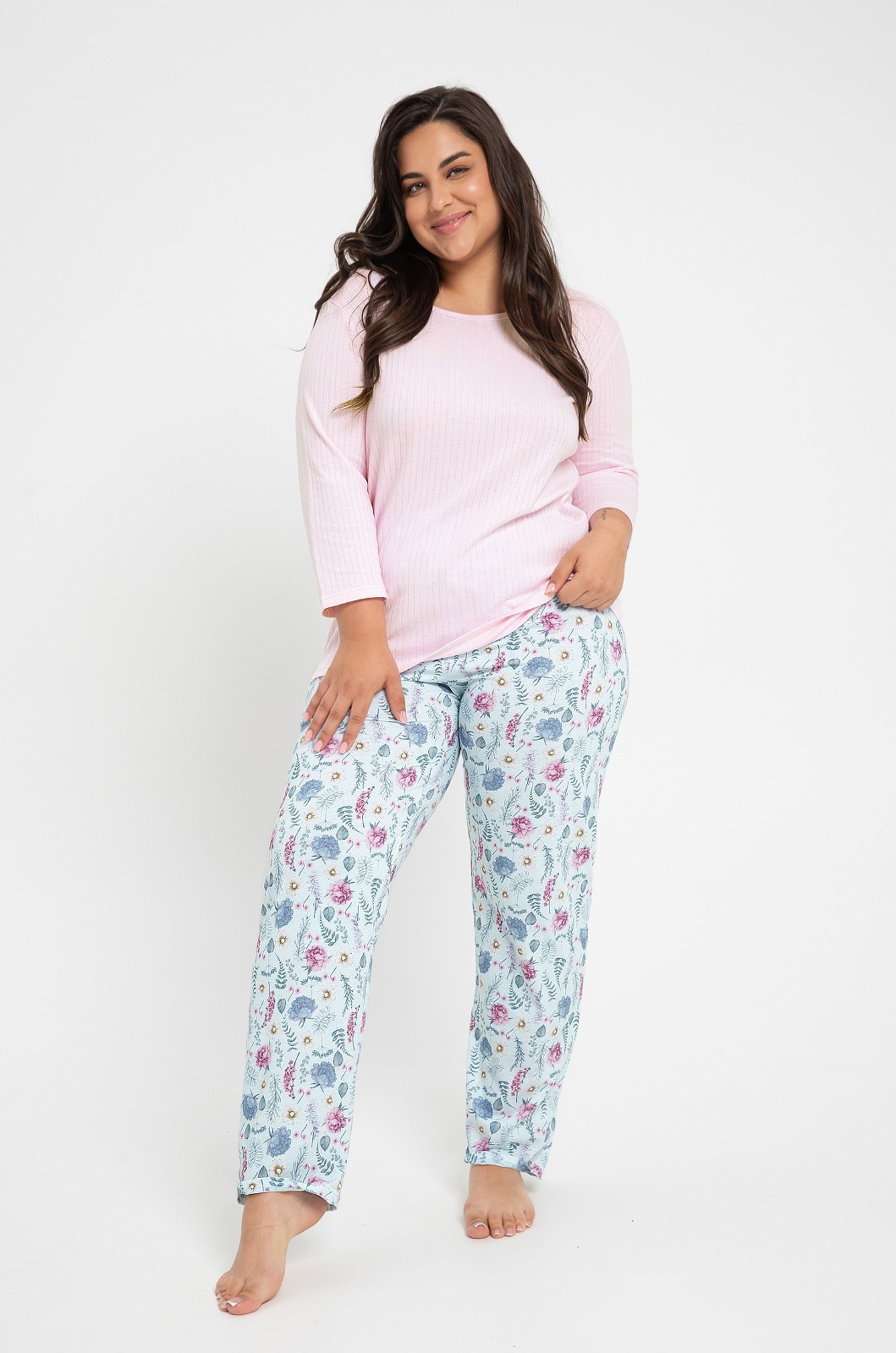 Dámské pyžamo Taro Amora 3008 3/4 2XL-3XL Z24 světle růžová XXL