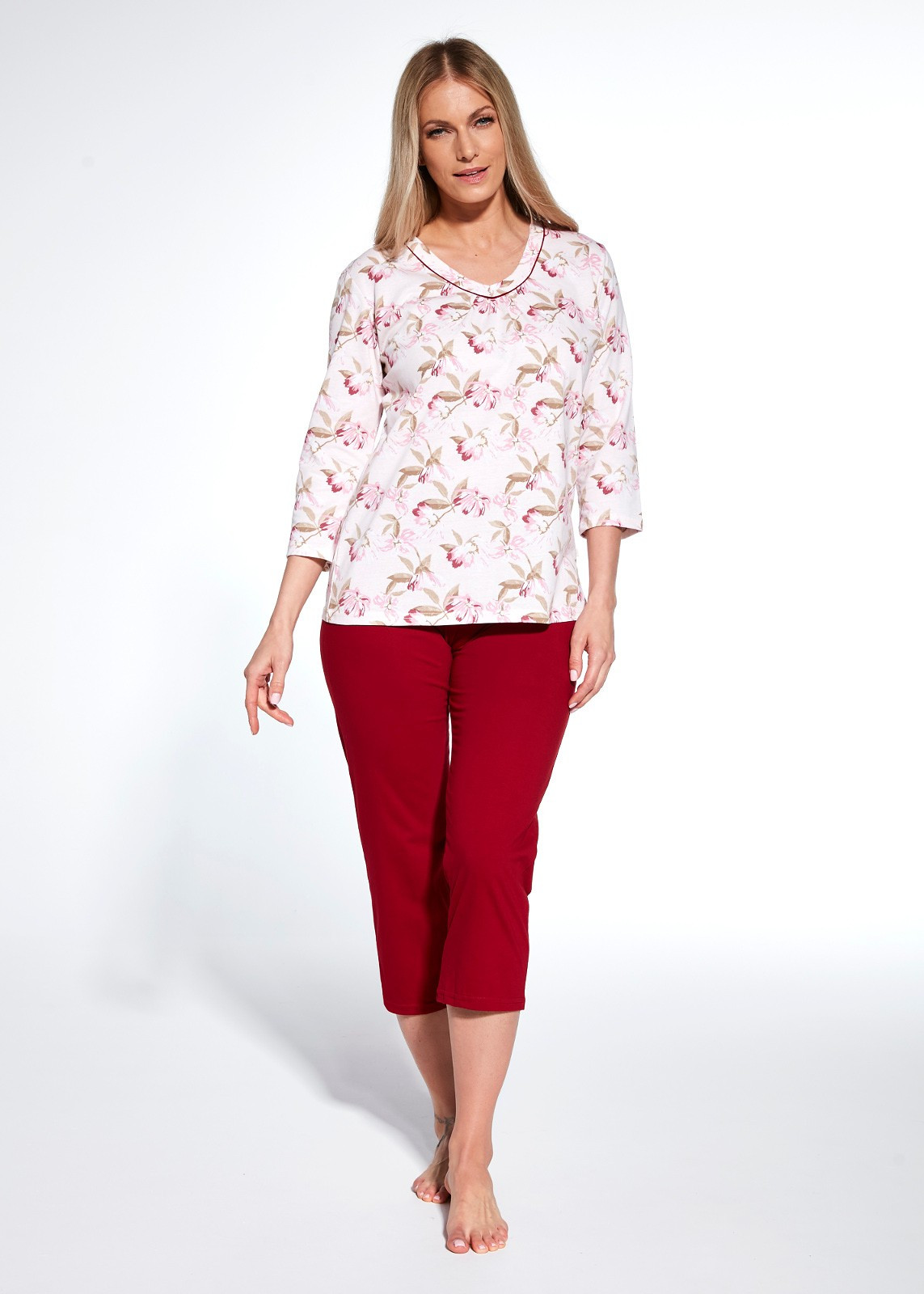 Dámské pyžamo Cornette 481/360 Adele 3/4 S-2XL světle růžová XL