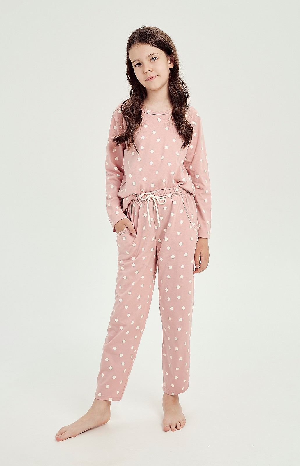 Dívčí pyžamo Taro Chloe 3050 dł/r 146-158 Z24 pudrově růžová 152