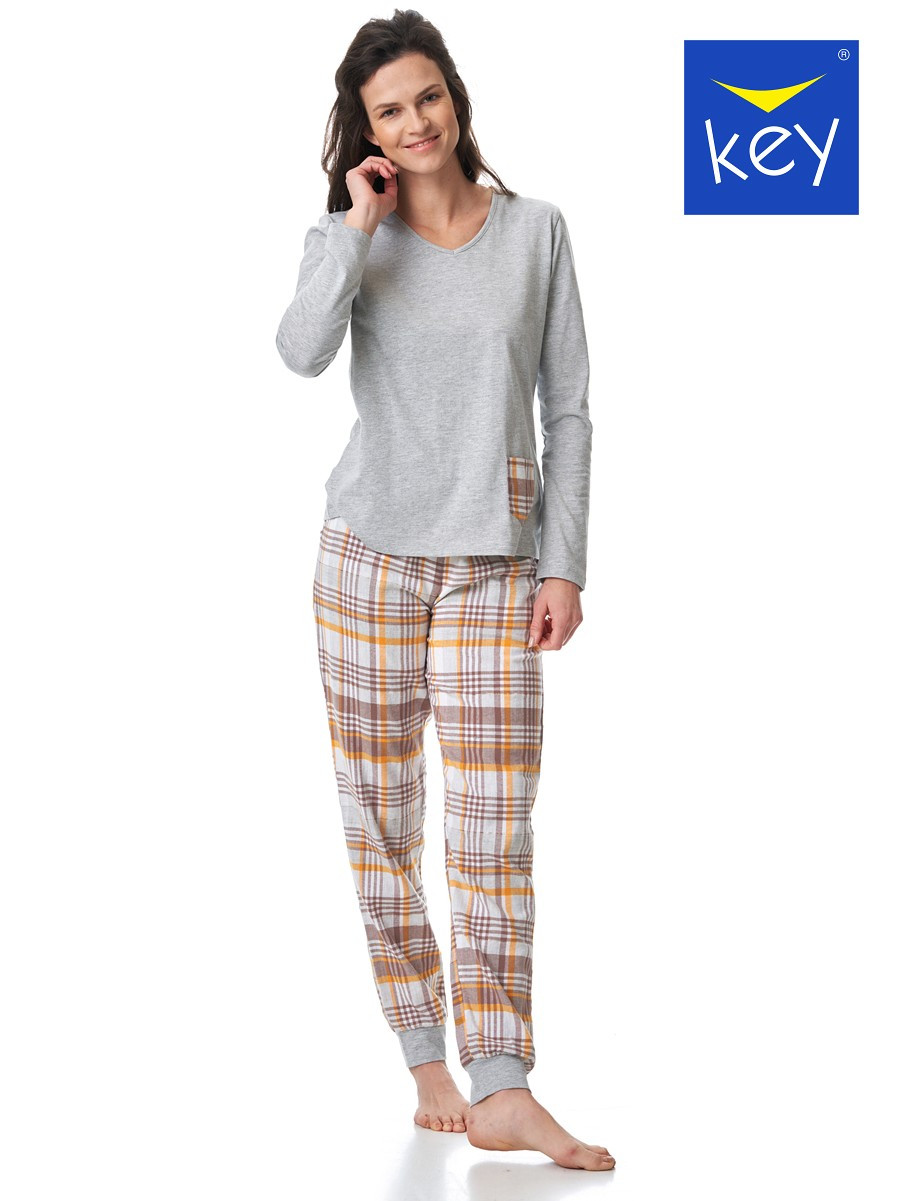 Dámské pyžamo Key LNS 458 B23 S-XL melanžově šedá XL