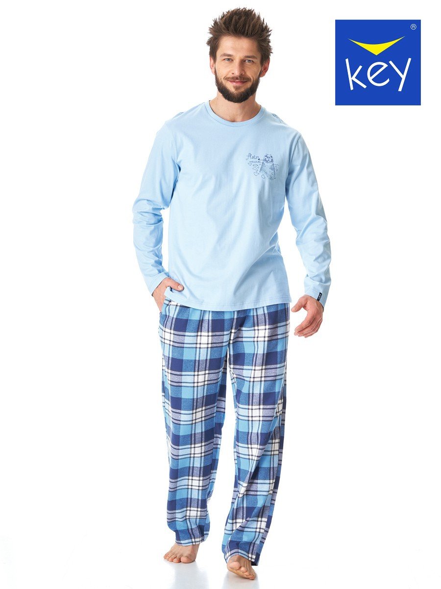 Pánské pyžamo Key MNS 615 B23 M-2XL modrá XXL