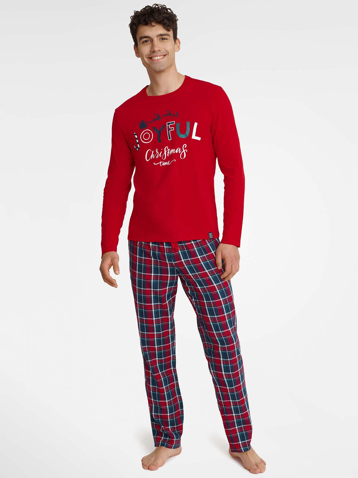 Pánské pyžamo Henderson Core 40950 Glance dł/r M-3XL červená XXL