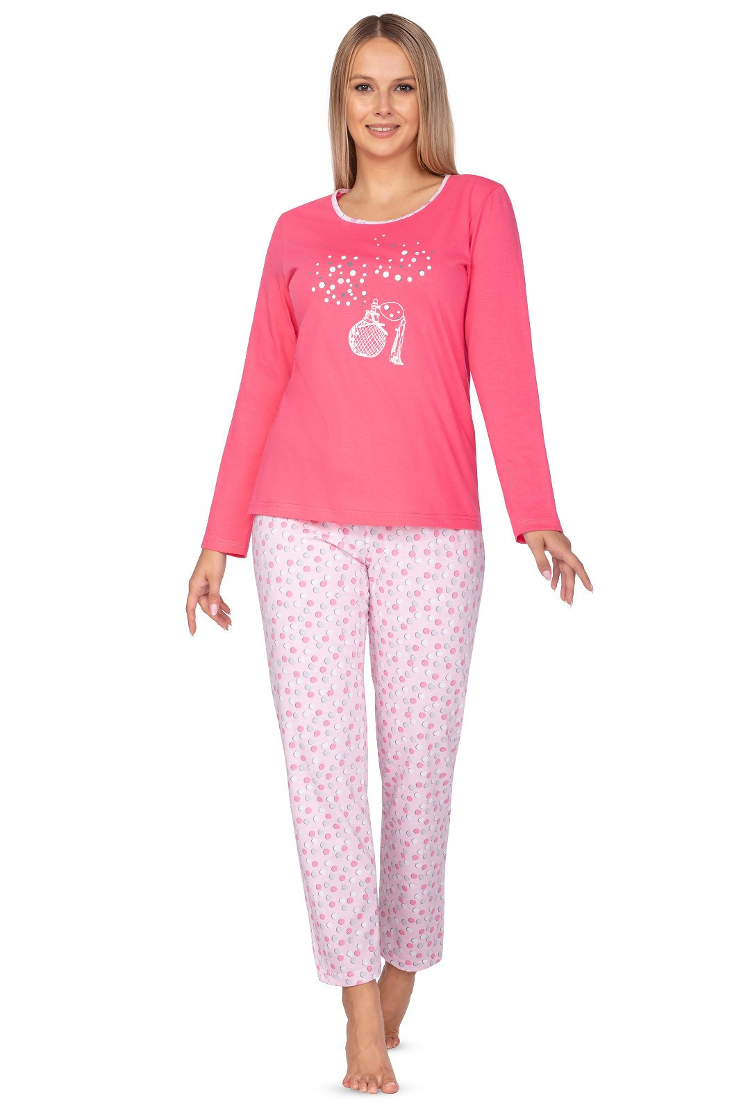 Dámské pyžamo Regina 636 dł/r M-XL Růžová XL