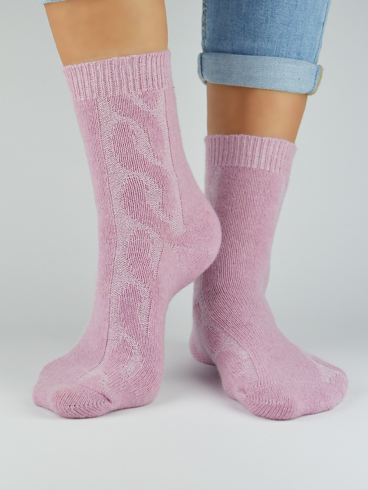 Dámské ponožky s vlnou Noviti SW002 35-42 pudrově růžová 39-42