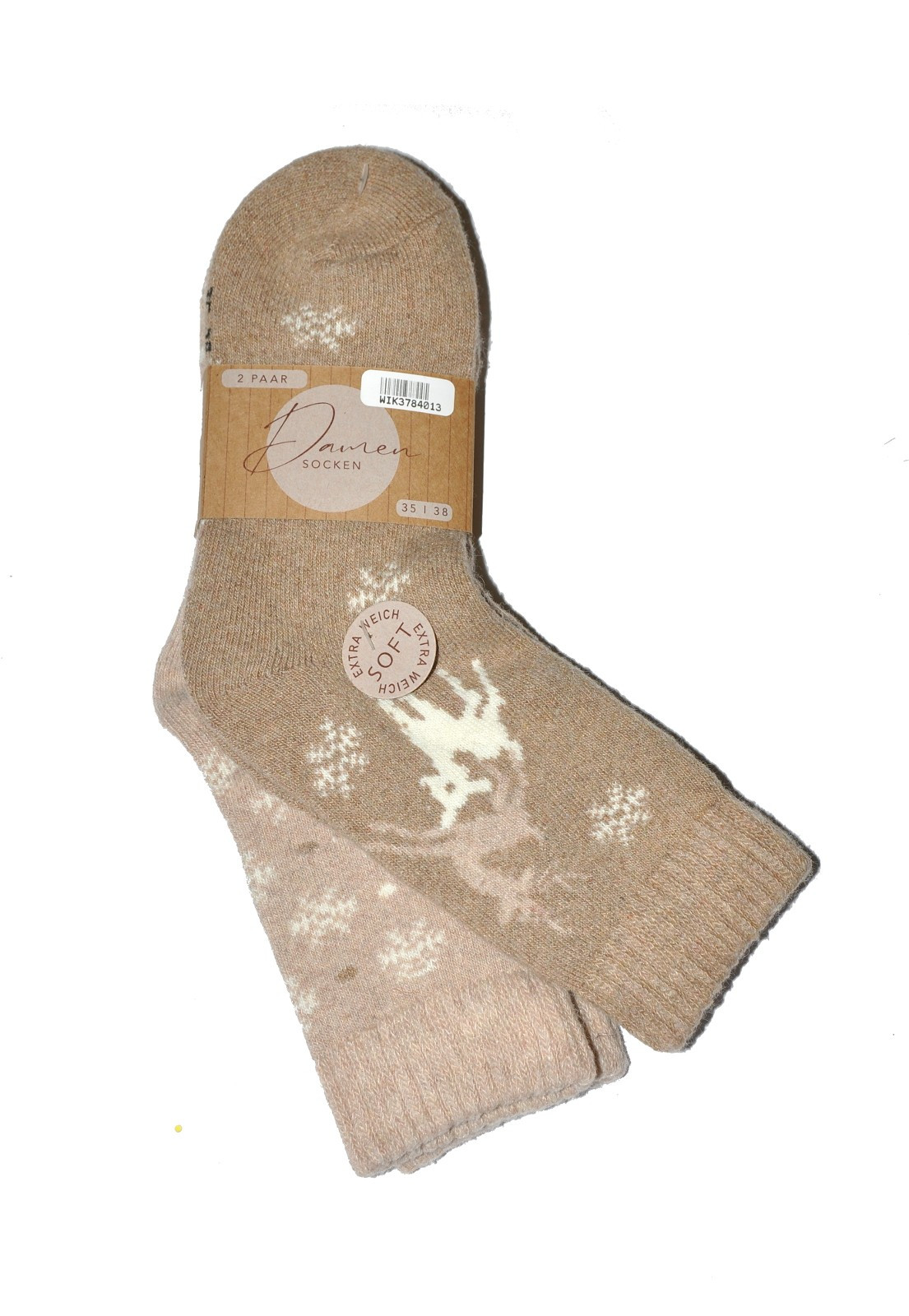 Dámské ponožky WiK 37840 Damen Socken A'2 35-42 světle šedá melanžová krémová 35-38