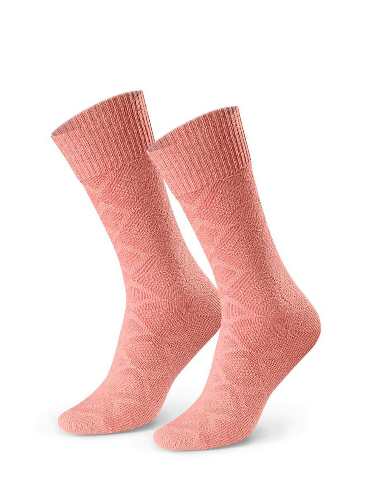 Dámské vlněné vzorované ponožky Steven art.093 35-40 světle růžová 38-40