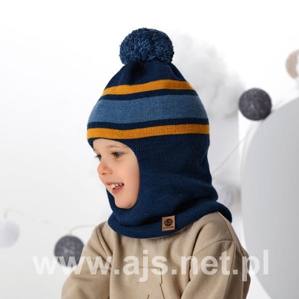 Chlapecká čepice - kukla AJS 46-479 směs barev 50-52 cm