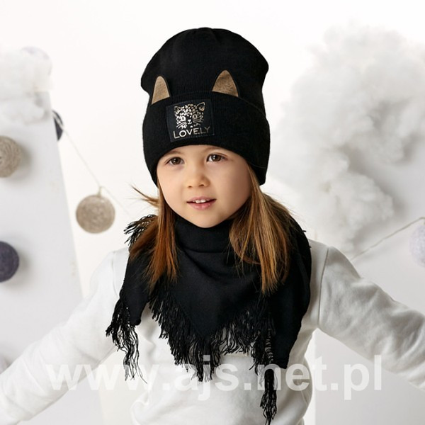 Dívčí komplet AJS 46-462 Čepice a šátek směs barev 50-52 cm