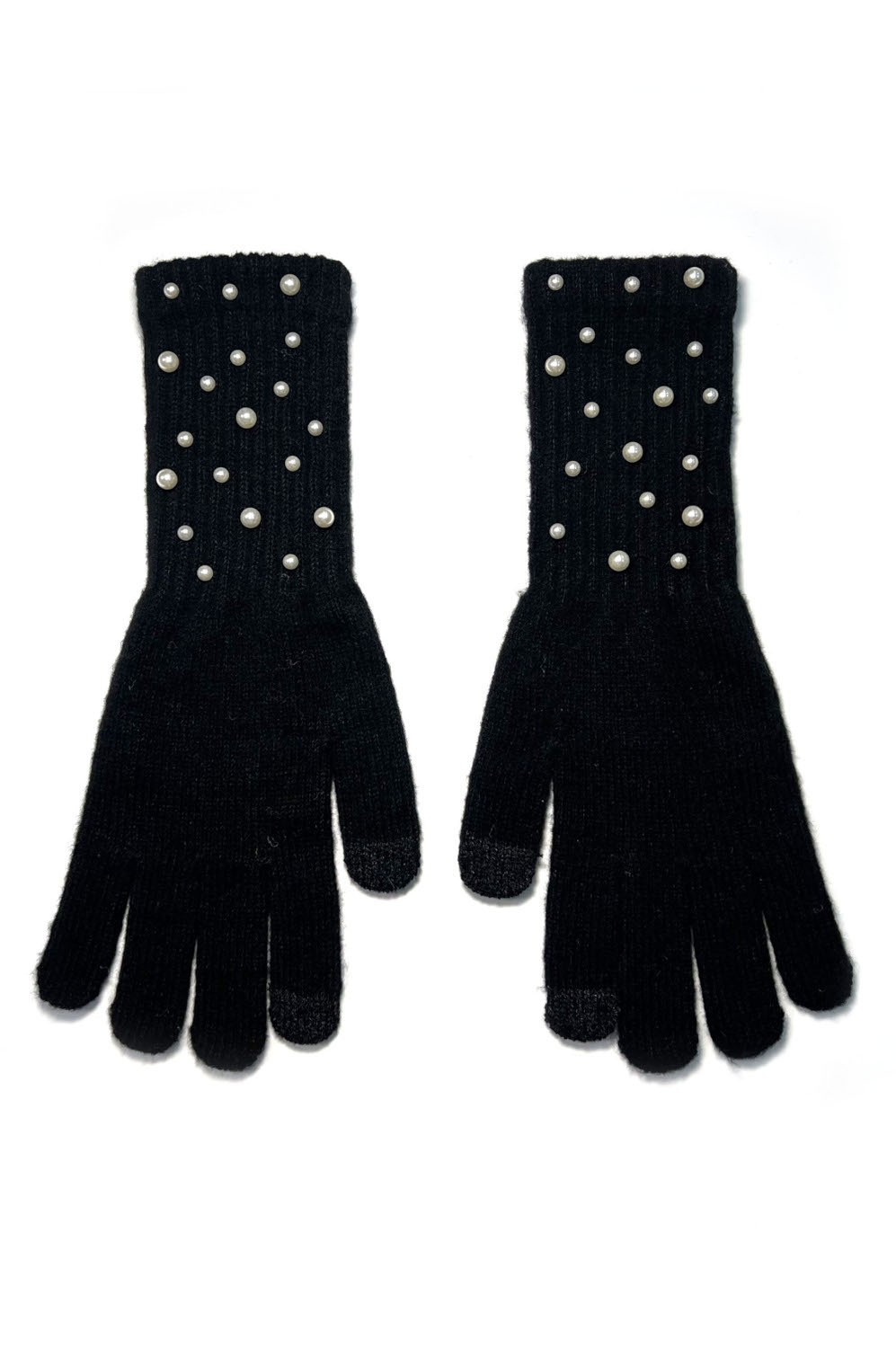 Dámské rukavice Rak R-204 Dlouhé s perlami černá 21 cm
