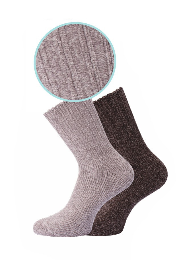 Dámské ponožky WiK 37717 Chenille Socks 35-42 Hnědá 35-38