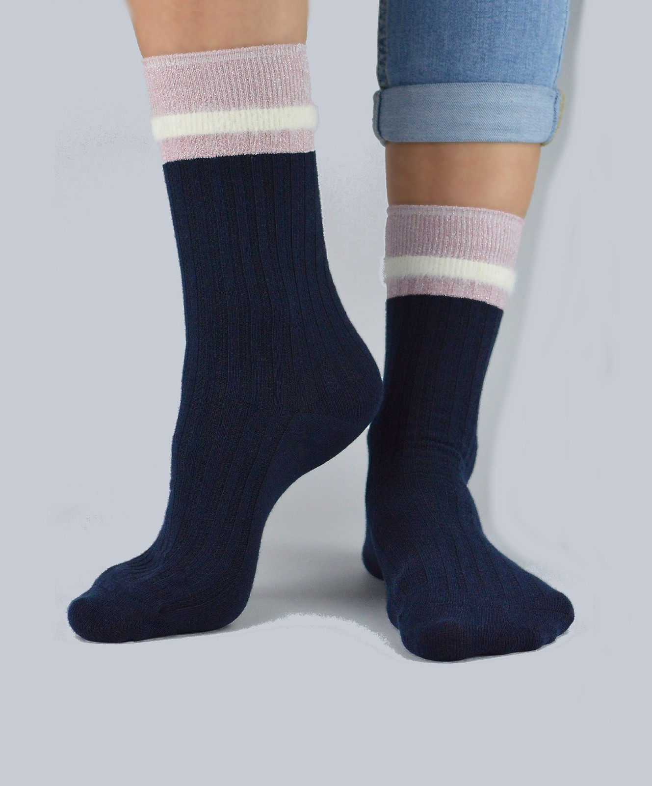 Dámské ponožky Noviti SB050 Lurex 35-42 kaštanové 35-38