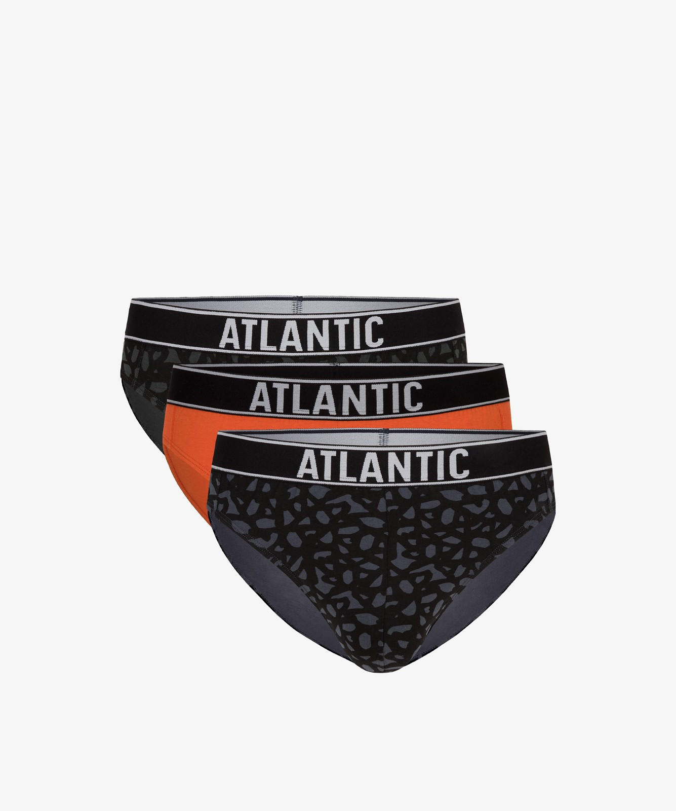 Pánské slipy Atlantic 3MP-151 A'3 khaki-oranžová-grafitová XXL