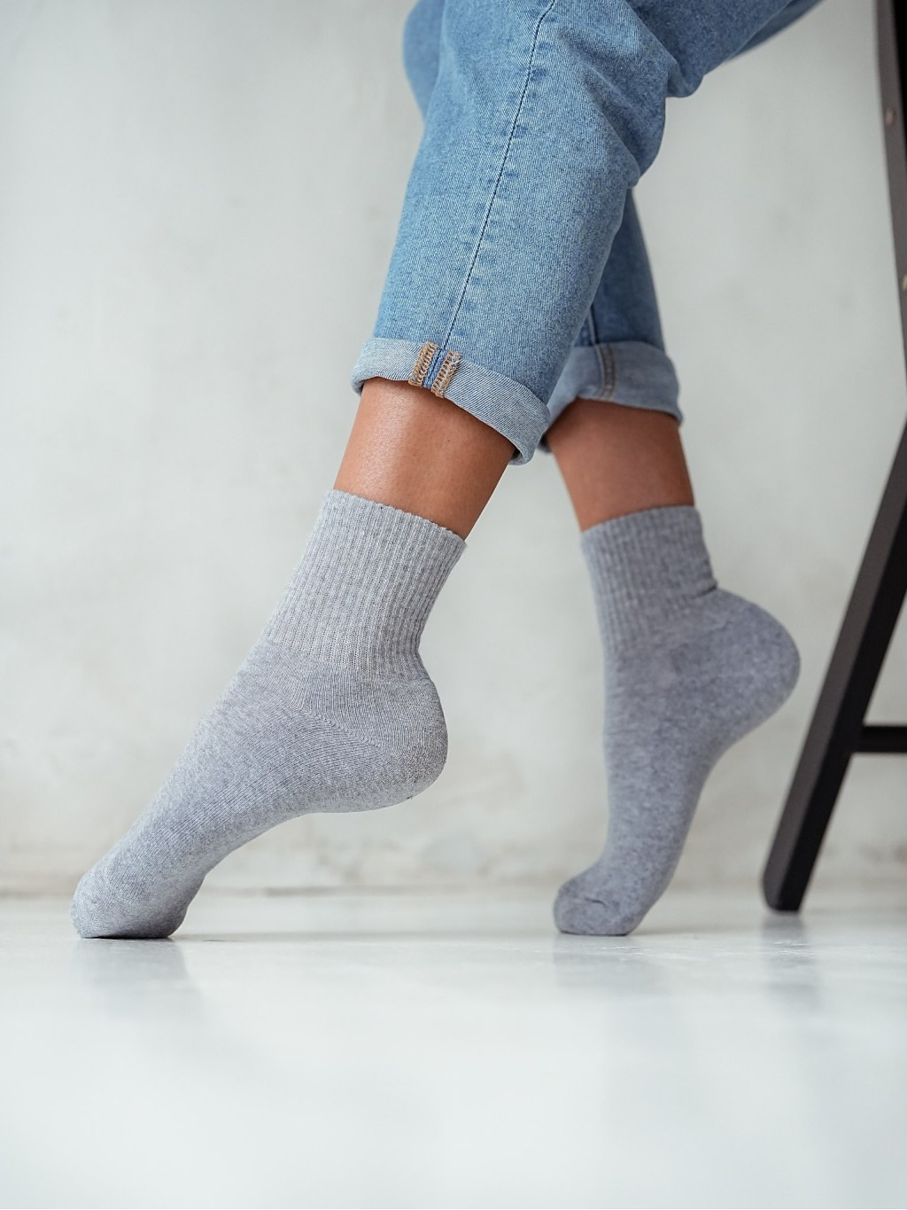 Dámské ponožky Milena 071 Hladké, polofroté 35-41 šedá 35-37