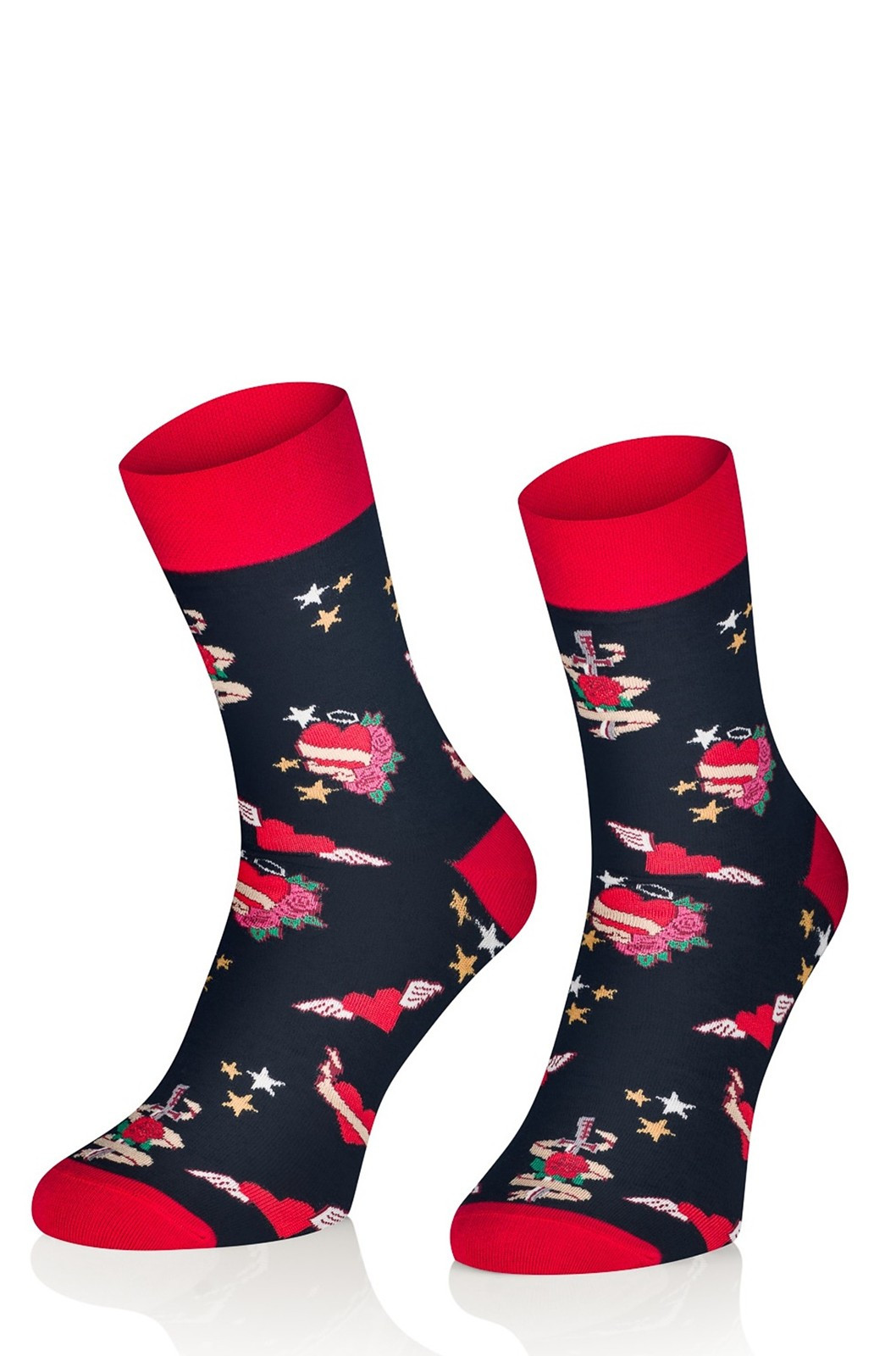 Pánské valentýnské ponožky Intenso 0549 Follow Your Passion 41-46 červeno-černá 41-43