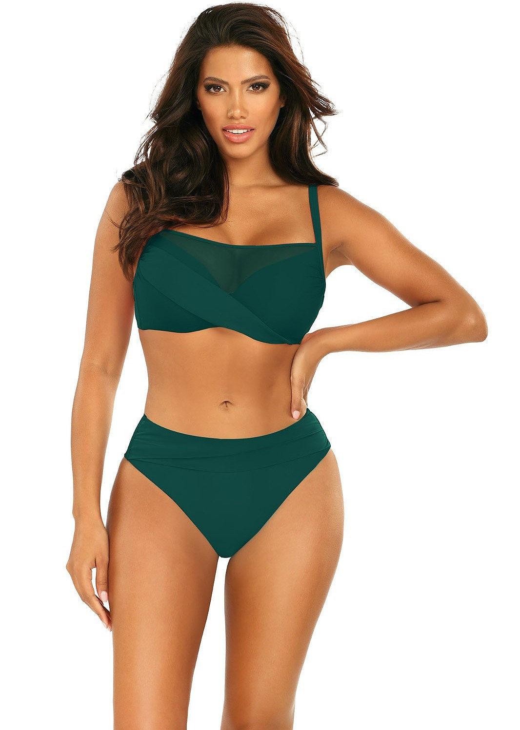 Dvoudílné dámské plavky Self S 1002 N2 Fashion 16 zelená 40E-L