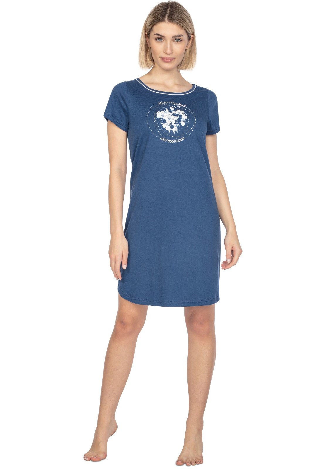 Dámská noční košile Regina 131 kr/r M-XL L24 tmavě modrá M