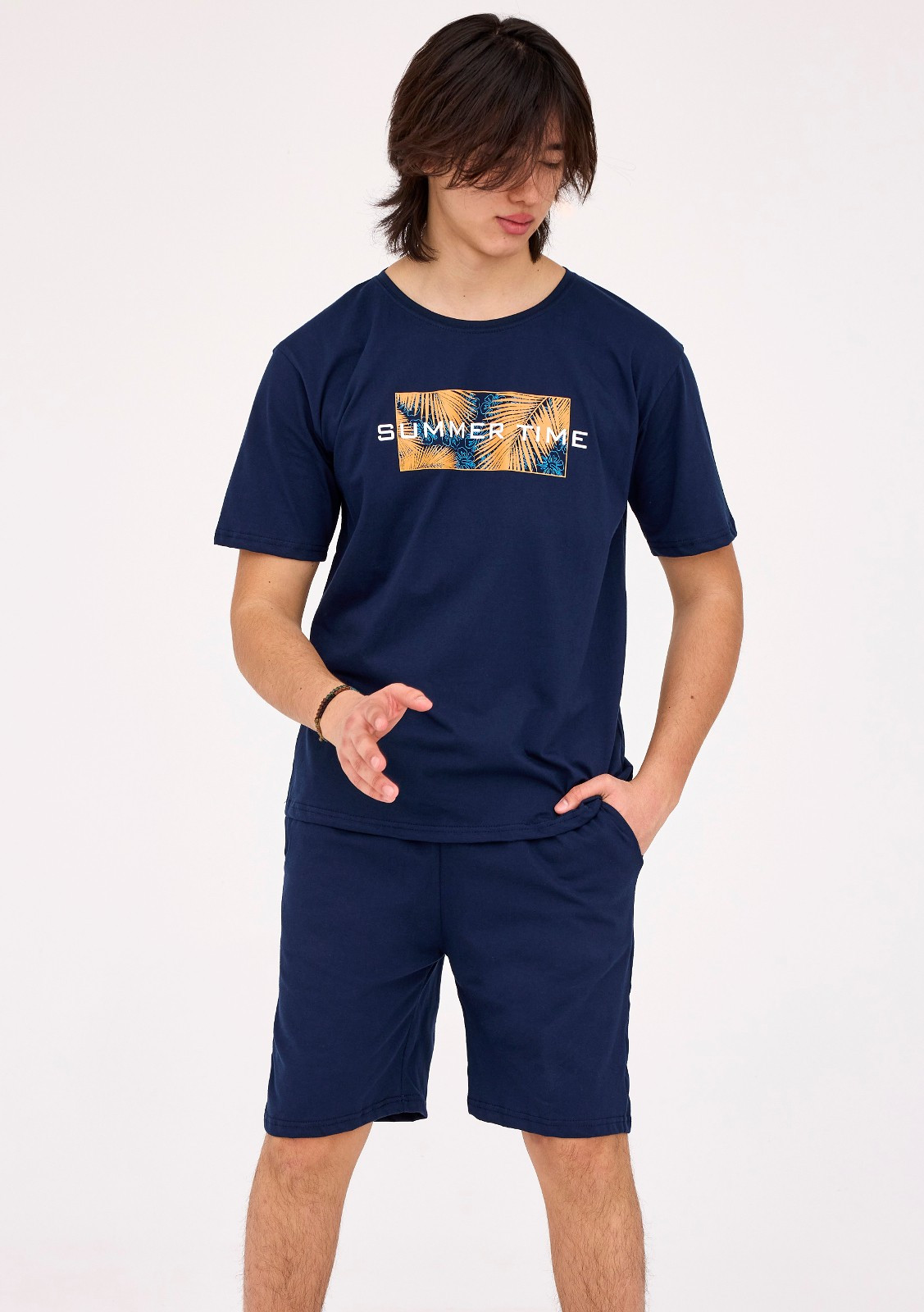 Chlapecké pyžamo Cornette F&Y Boy 500/45 Summer Time kr/r 164/188 tmavě modrá 182/L