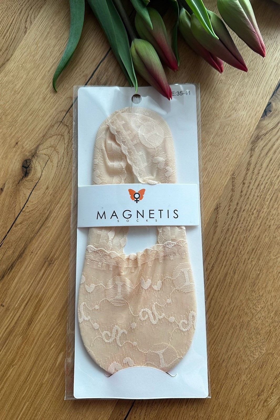 Dámské ponožky baleríny Magnetis Krajka, vzor Béžová 35-41