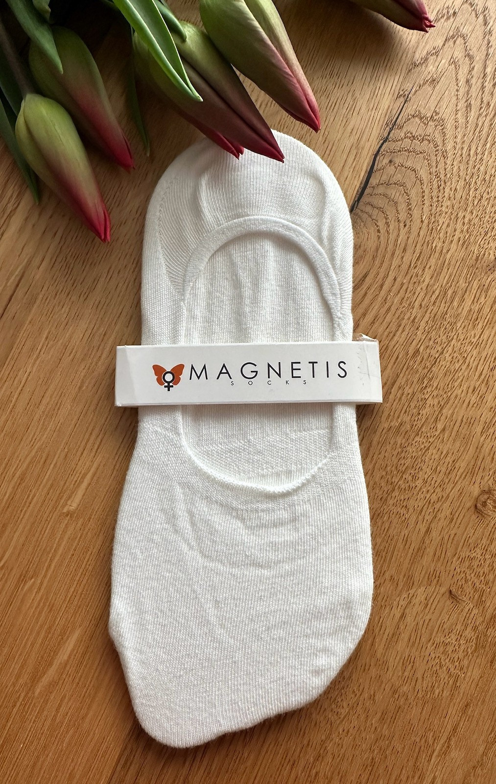 Hladké dámské bavlněné ponožky baleríny Magnetis bílá 35-41