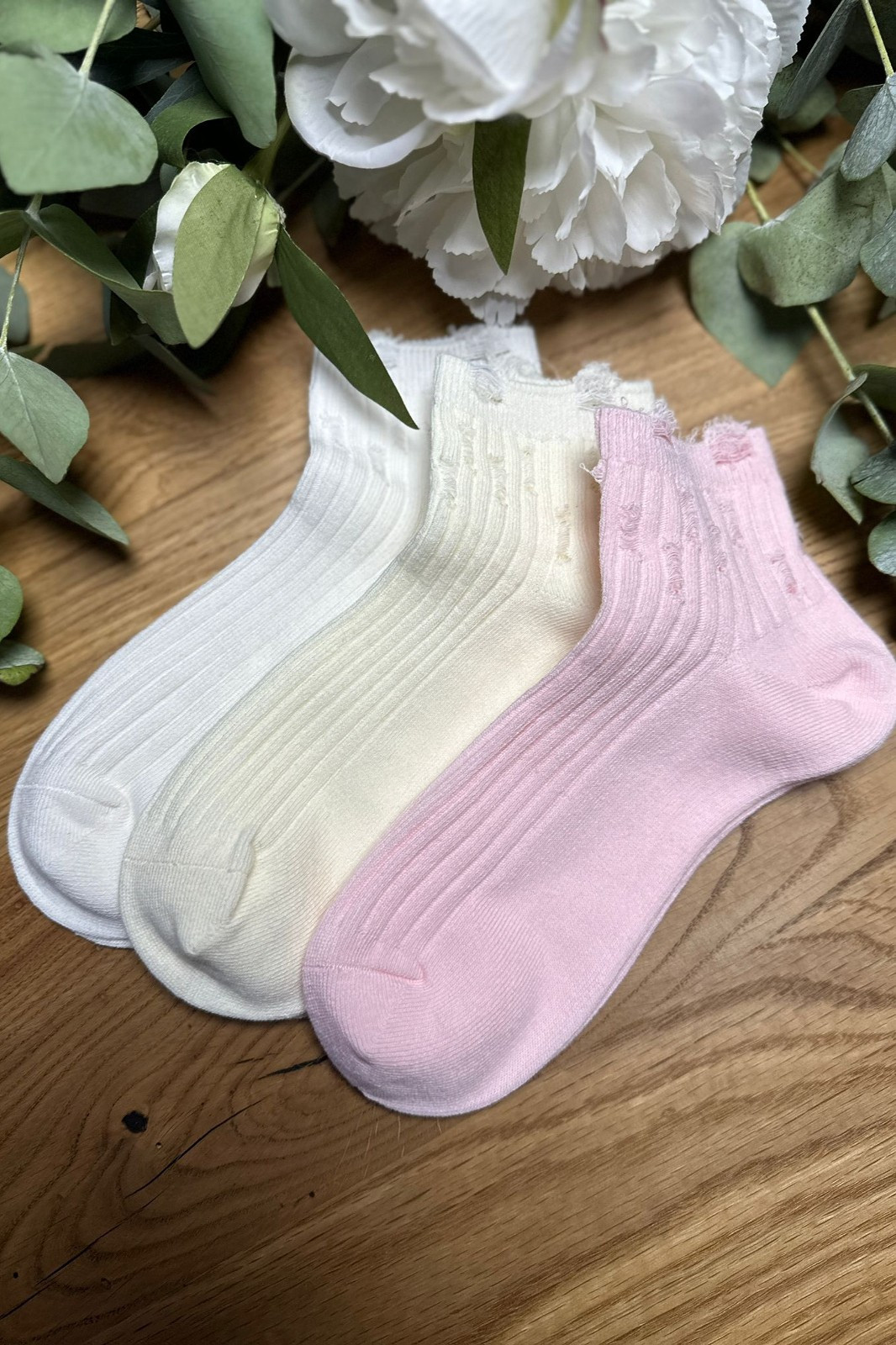 Dámské ponožky Magnetis Roztrhané bílá 36-40
