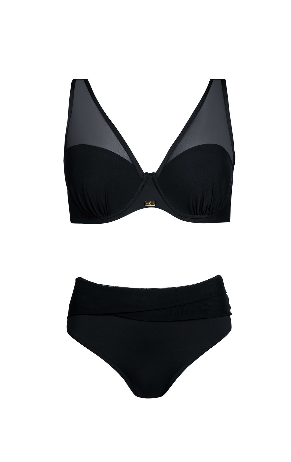 Dvoudílné dámské plavky Self S 730 V38 Fashion 38 černá 36D-S