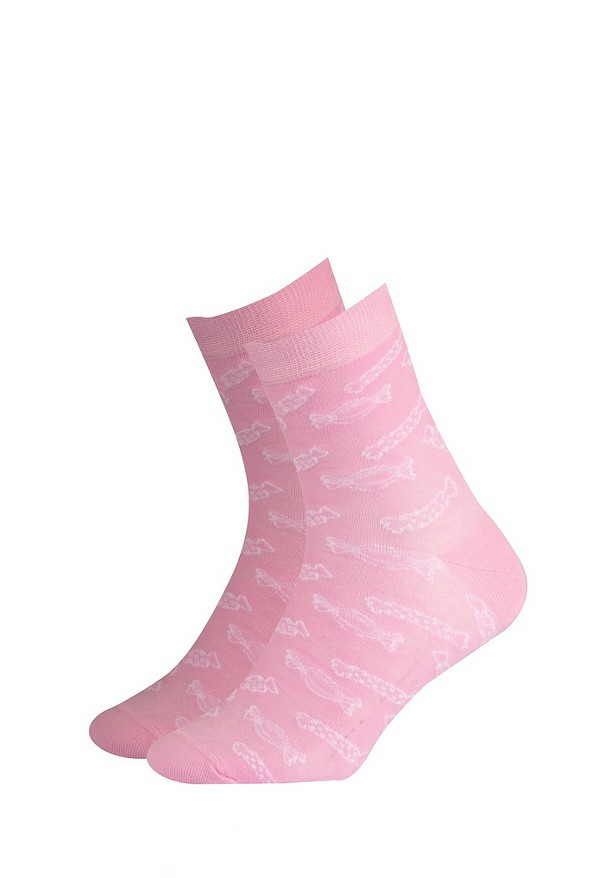 Dívčí vzorované ponožky Gatta 234.59N 214.59n Cottoline 27-32 perleťově růžová 30-32