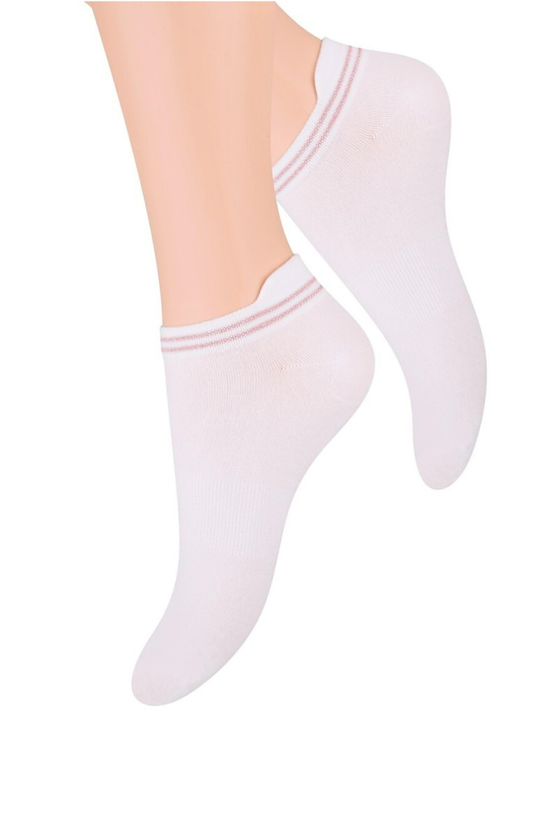 Dámské kotníkové ponožky Steven art.091 bílo-růžová 38-40