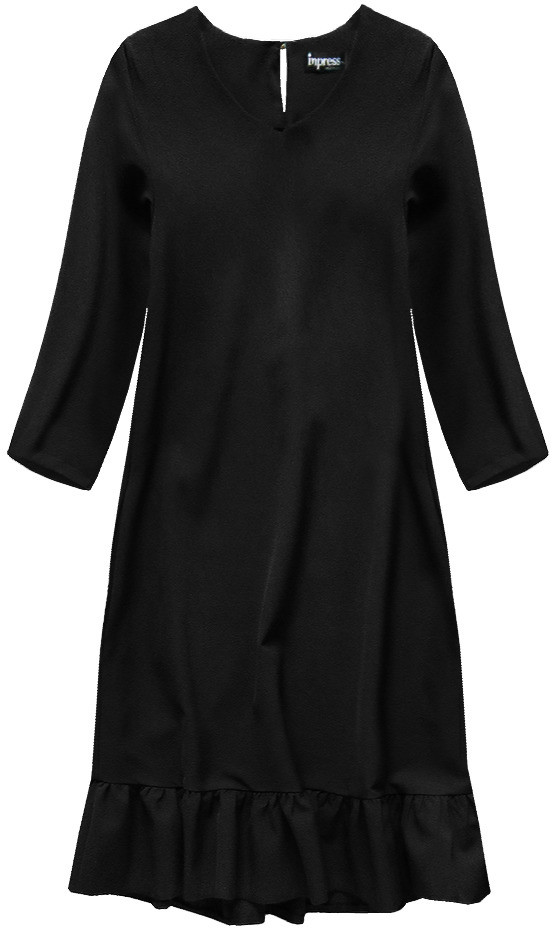 Černé šaty s volánem (134ART) odcienie czerni S (36)