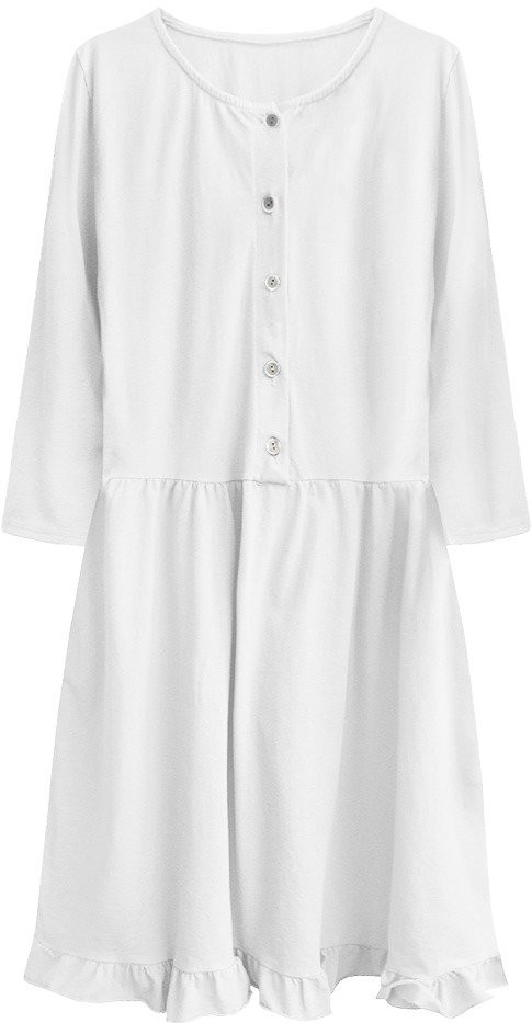 Bílé bavlněné dámské oversize šaty (305ART) odcienie bieli ONE SIZE
