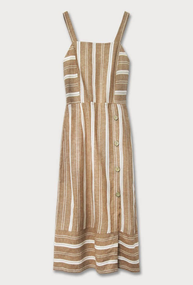 Hnědé bavlněné šaty (345ART) odcienie brązu ONE SIZE