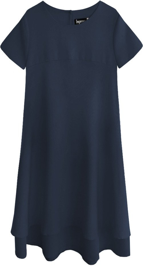 Tmavě modré trapézové šaty (436ART) odcienie niebieskiego S (36)