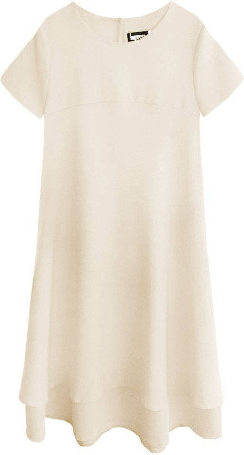 Béžové trapézové šaty (436ART) odcienie beżu S (36)