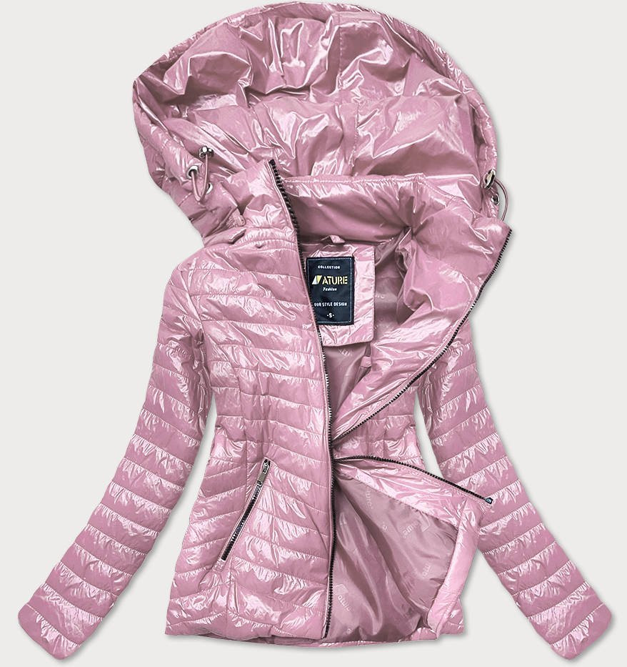 Dámská prošívaná bunda ve špinavě růžové barvě (6384) odcienie różu 46