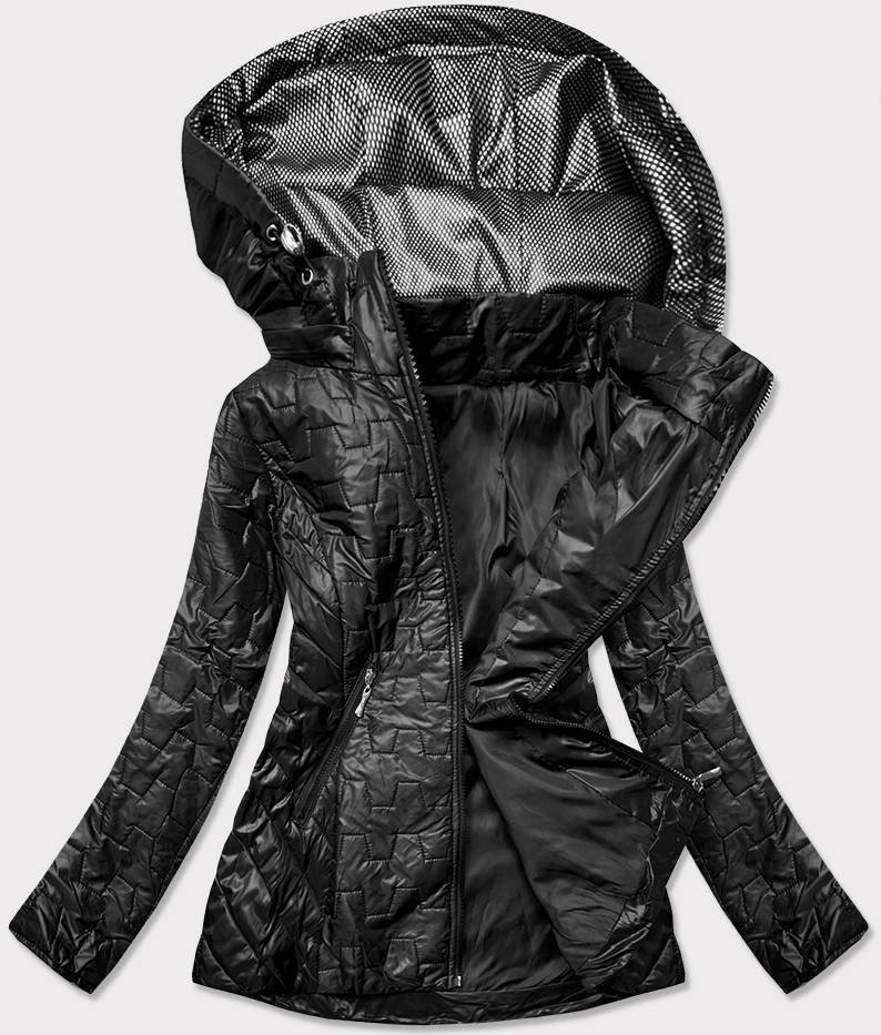 Černá prošívaná dámská bunda (BR0121) odcienie czerni 50