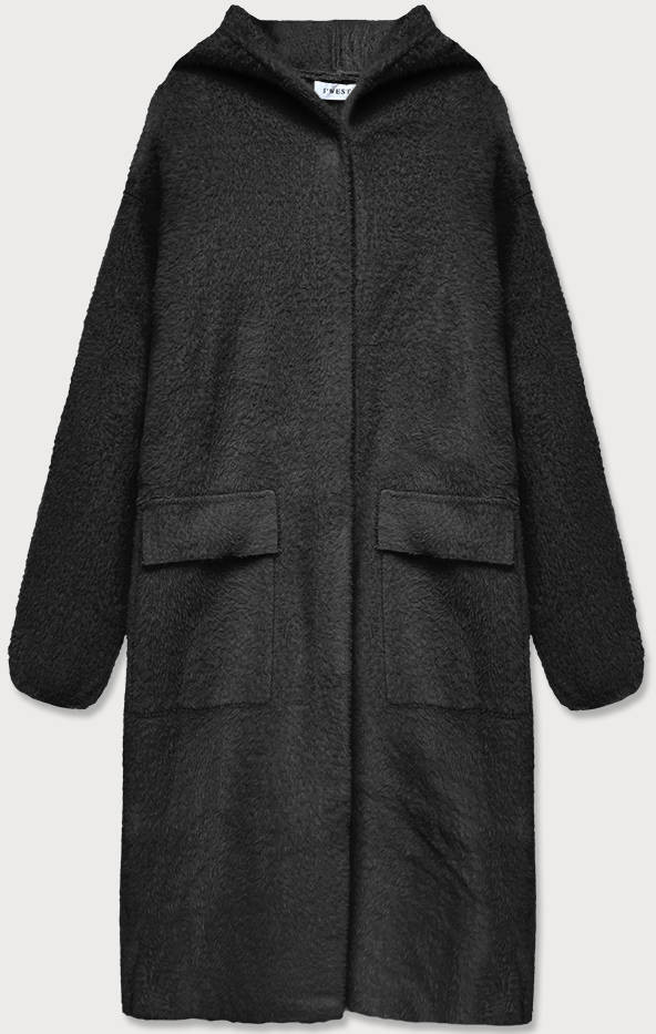 Černý přehoz přes oblečení á la vlna s kapucí (B3006) odcienie czerni XL (42)