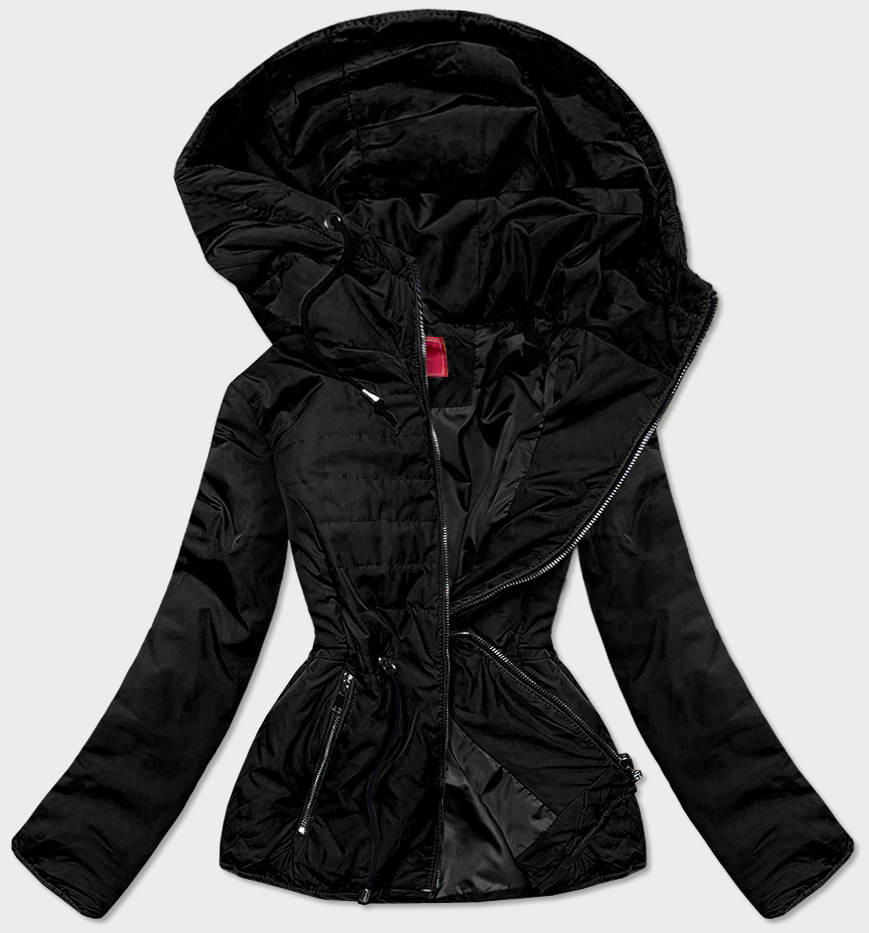 Černá prošívaná dámská bunda pro přechodné období (M168) odcienie czerni XXL (44)