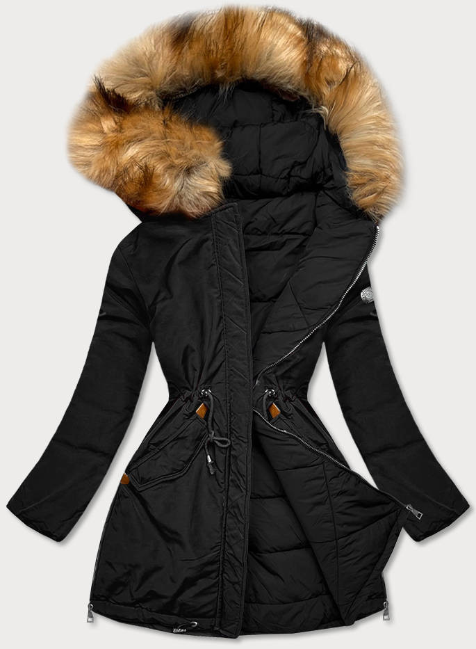 Černá oboustranná dámská zimní bunda (M-210A5) odcienie czerni L (40)