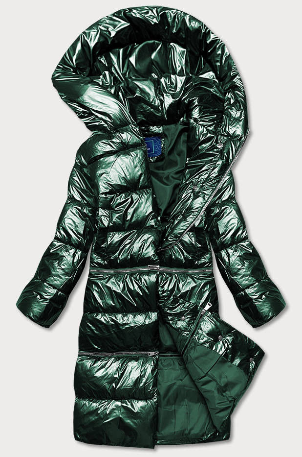 Zelená dámská zimní bunda ve třech velikostech (omdl-009) odcienie zieleni L (40)