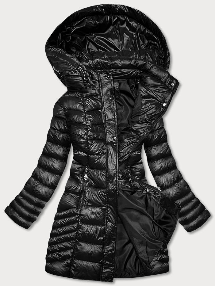 Lehká černá dámská zimní prošívaná bunda (Z2821-1) odcienie czerni 48