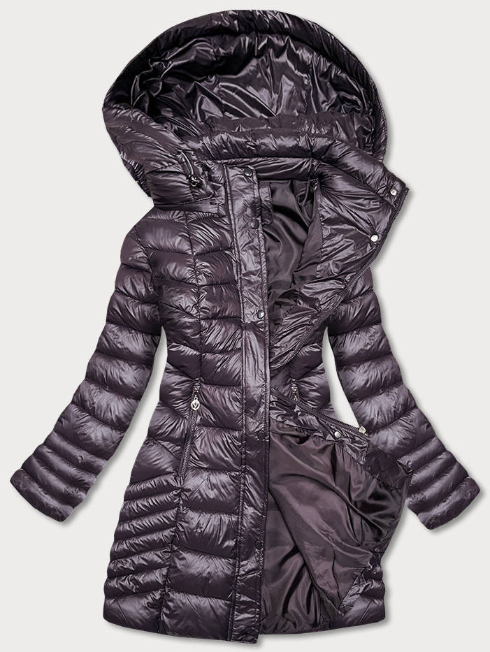Lehká dámská prošívaná zimní bunda v lilkové barvě (Z2821-12) odcienie fioletu 46