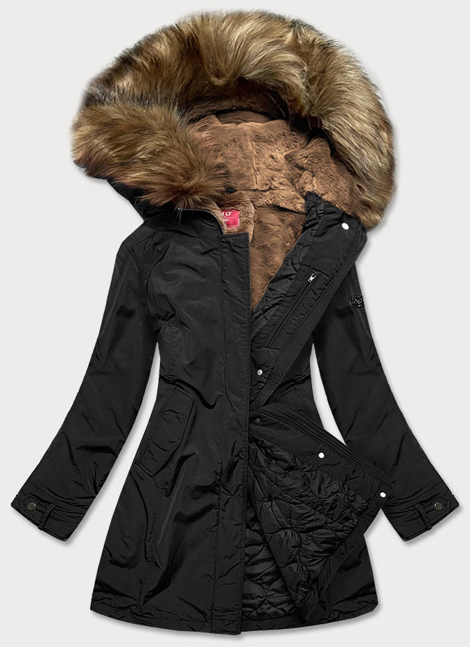 Černá dámská zimní bunda (M21309) odcienie czerni XL (42)