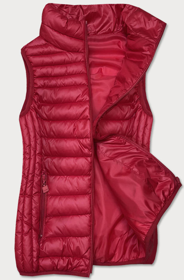 Červená dámská vesta se stojáčkem (B2722-4) odcienie czerwieni M (38)