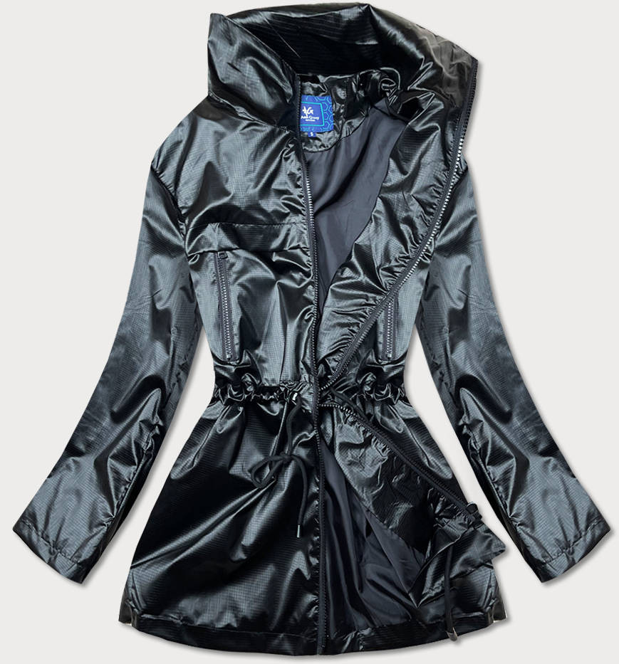 Tenká černá dámská bunda se stojáčkem (AG5-017) odcienie czerni M (38)