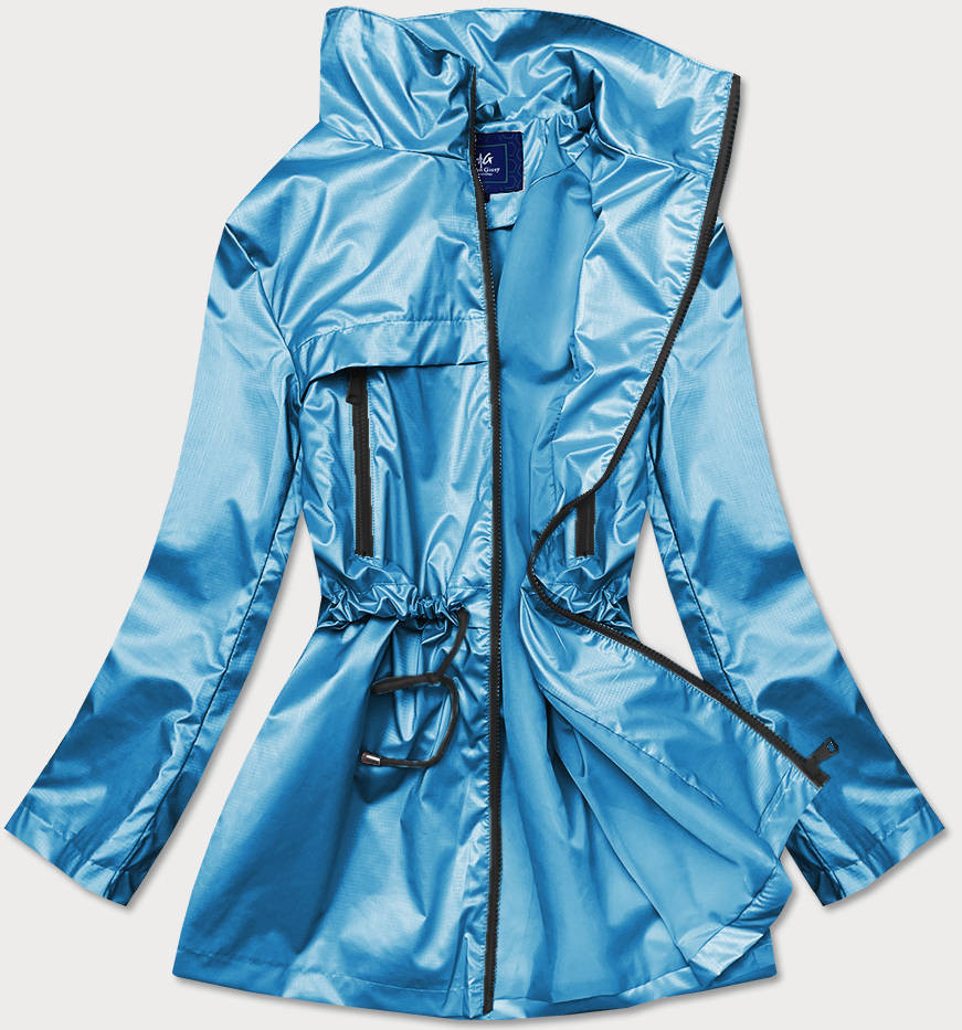 Světle modrá tenká dámská bunda se stojáčkem (AG5-017) odcienie niebieskiego S (36)