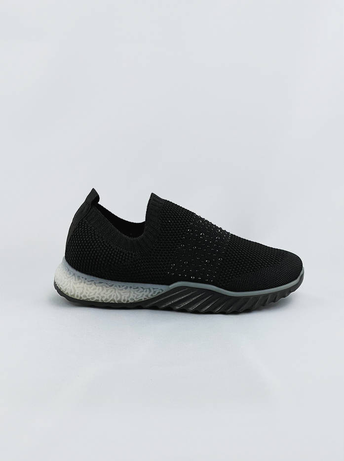 Měkké černé dámské nazouvací sportovní boty (BS1905-SP) černá ONE SIZE