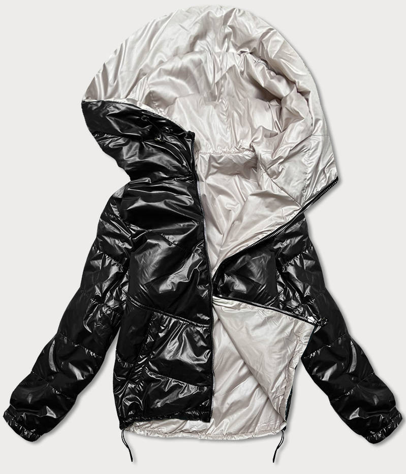 Černá/béžová dámská bunda (BH-2204) odcienie beżu S (36)