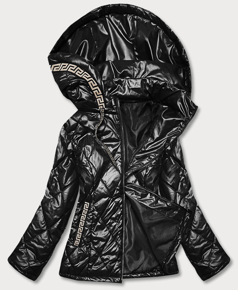 Černá dámská bunda plus size (B8013-1) odcienie czerni 50