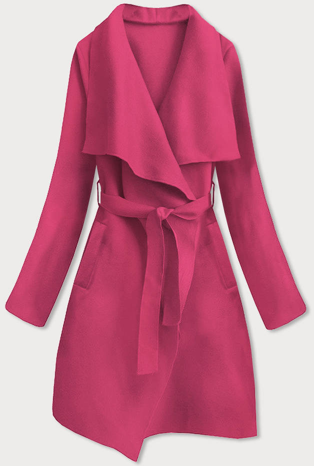 Minimalistický dámský růžový kabát (747ART) odcienie różu ONE SIZE